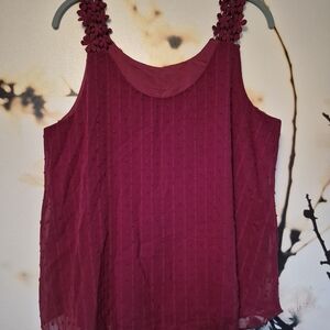 SHEIN Burgundy Sleeveless Blouse